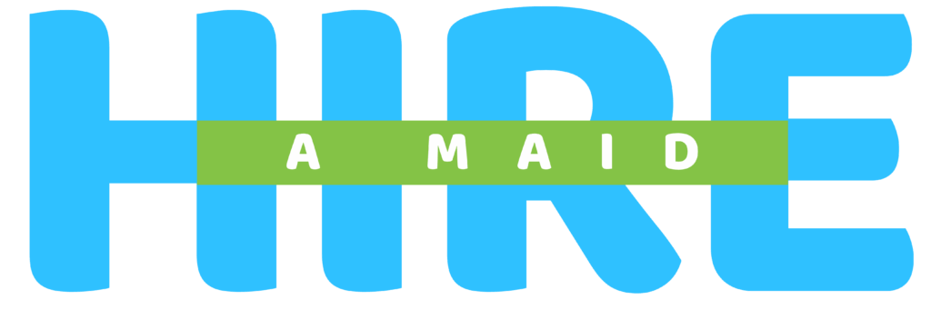 1 Hire A Maid Logo Blue & White
